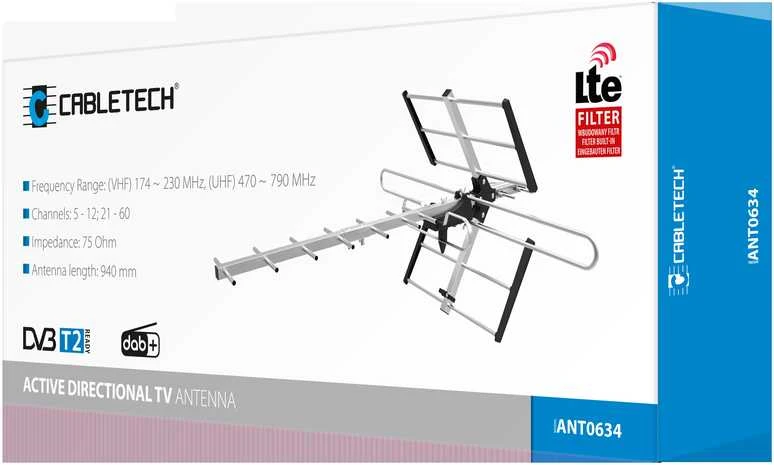 Aktyvi kryptinė TV antena "Yagi" tipas Cabletech
