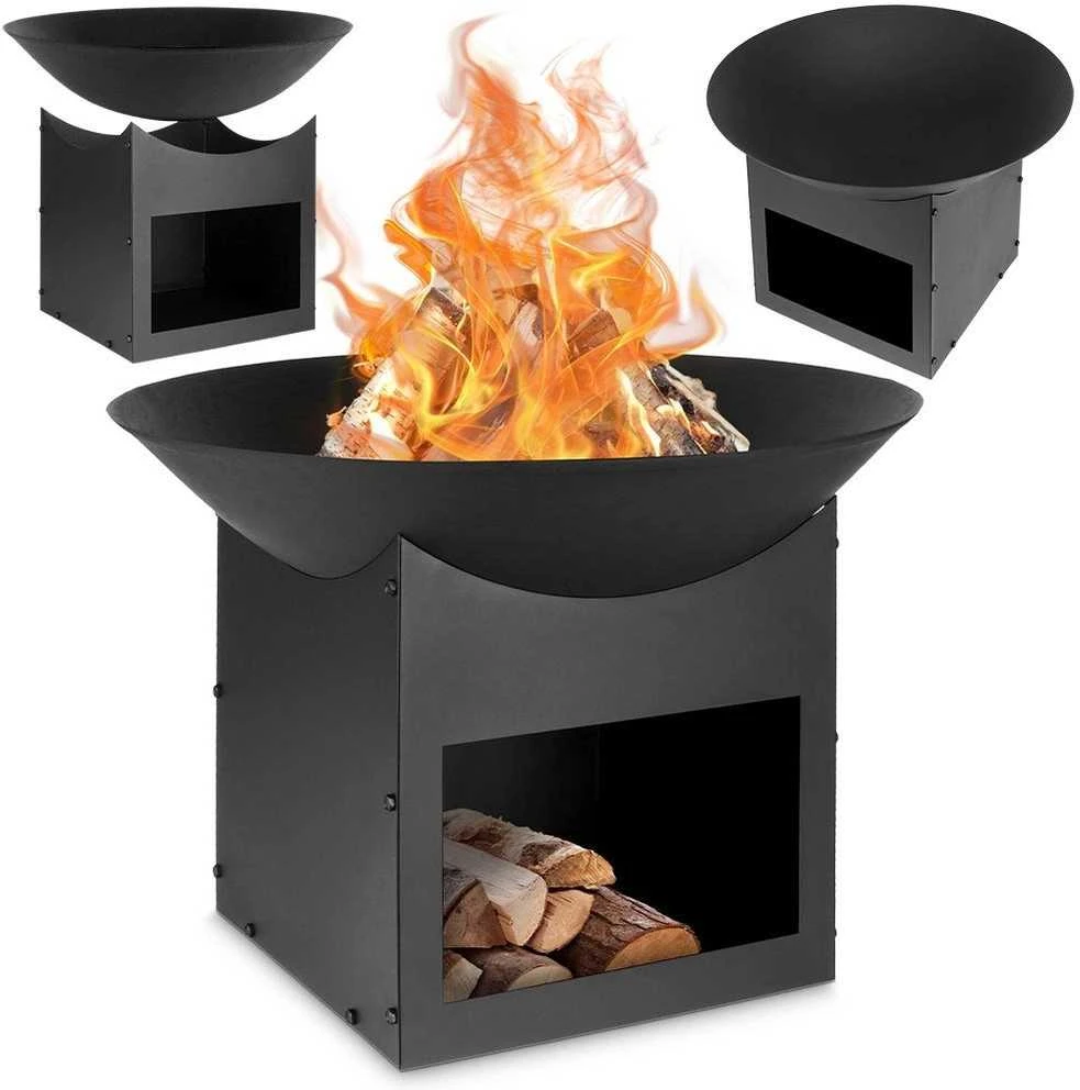 Mondex Ambiance Sodo ugniakuras metalinis 56 cm su medžio saugykla