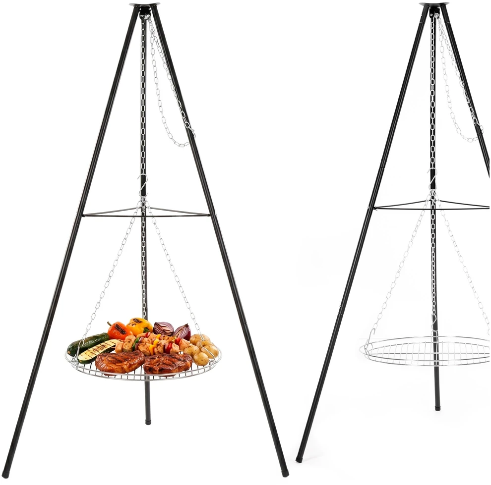 Springos Laužo grilis su 51 cm grotelėmis, juodas/sidabrinis, 152 cm