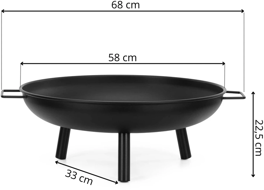 Springos Laužo grilis su ugniaviete, juodas/sidabrinis, 152 cm