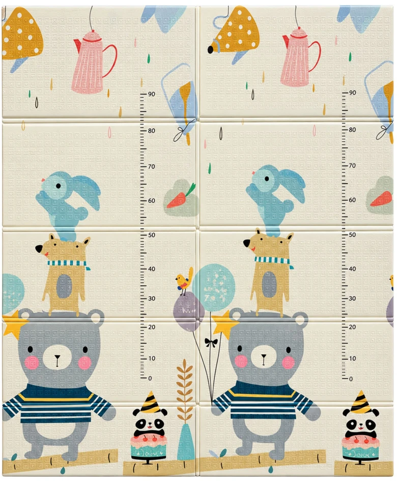 Lean Toys Lavinamasis kilimėlis, dvipusis, įvairiaspalvis, 180 × 150 cm