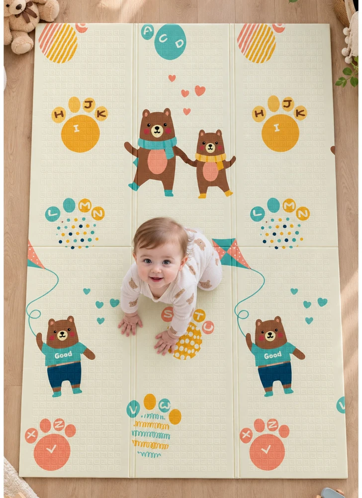 Lean Toys Lavinamasis kilimėlis, dvipusis sulankstomas, įvairiaspalvis, 120 × 180 cm