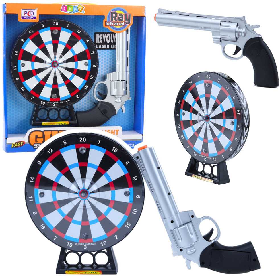 Lean Toys Lazerinis revolveris su taikiniu vaikams, 30 m