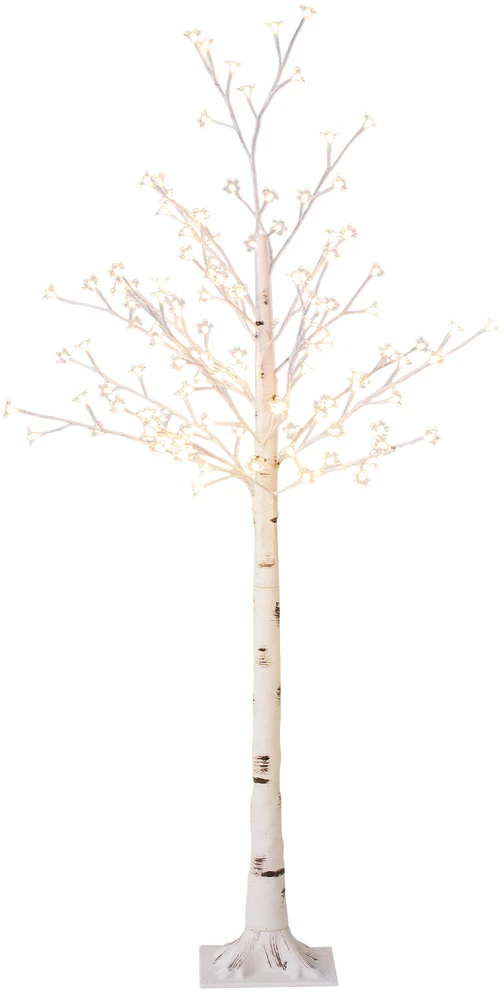 HOMCOM Dirbtinis sakurų medis, su 120 LED, 3 ryškumo lygiais, šiltai balta spalva, imituojanti tikrą žievę, 21 x 21 x 150 cm