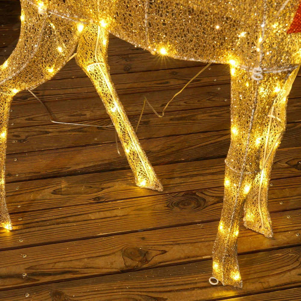 Outsunny LED elnias, 137 LED, auksinės spalvos, 66 × 25 × 135 cm