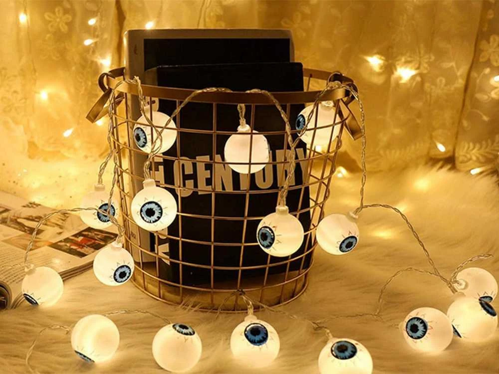 LED girlianda 10 lempučių akys Halloween 195 cm