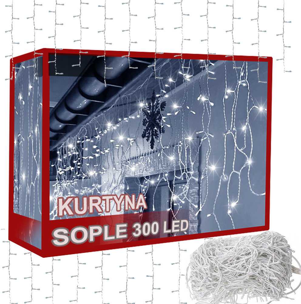 LED girlianda 300 šviesos diodų, 10 m, šaltai balta