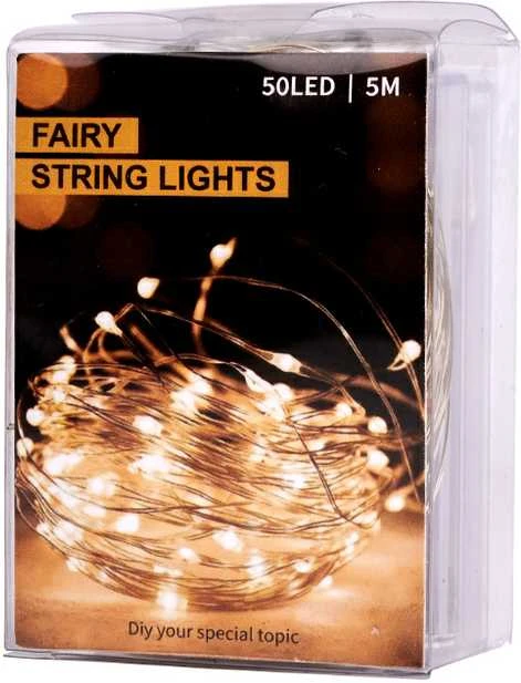LED dekoratyvinis apšvietimas 5m 50LED šaltai balta