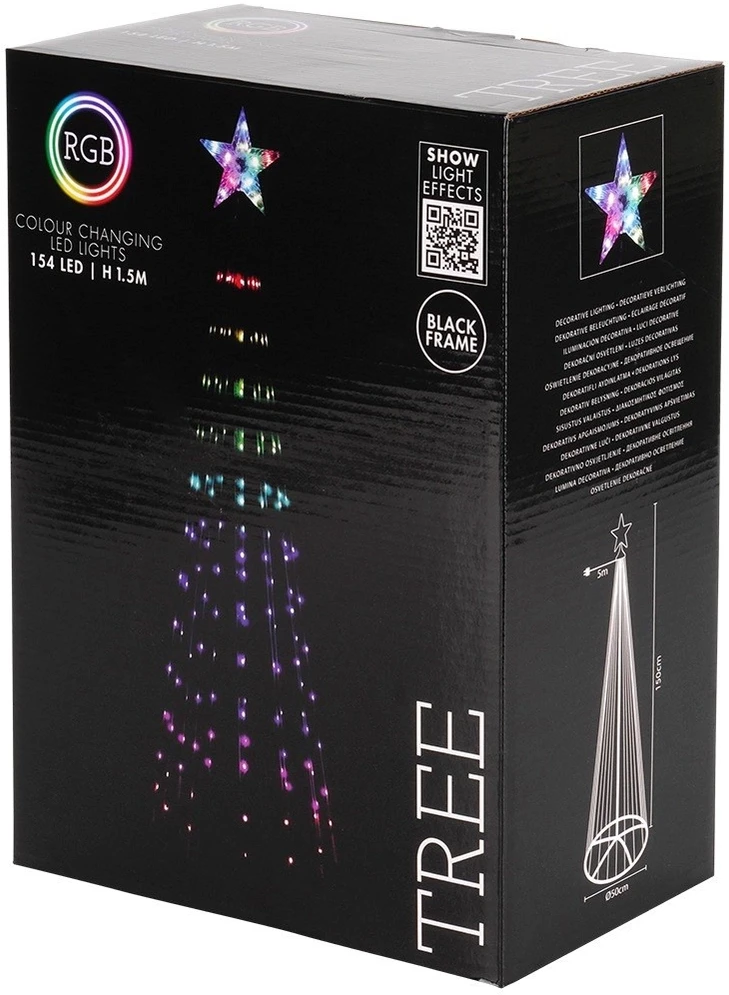 Christmas Decoration Apšviestas LED Kalėdų medis 150 cm su 154 RGB LED