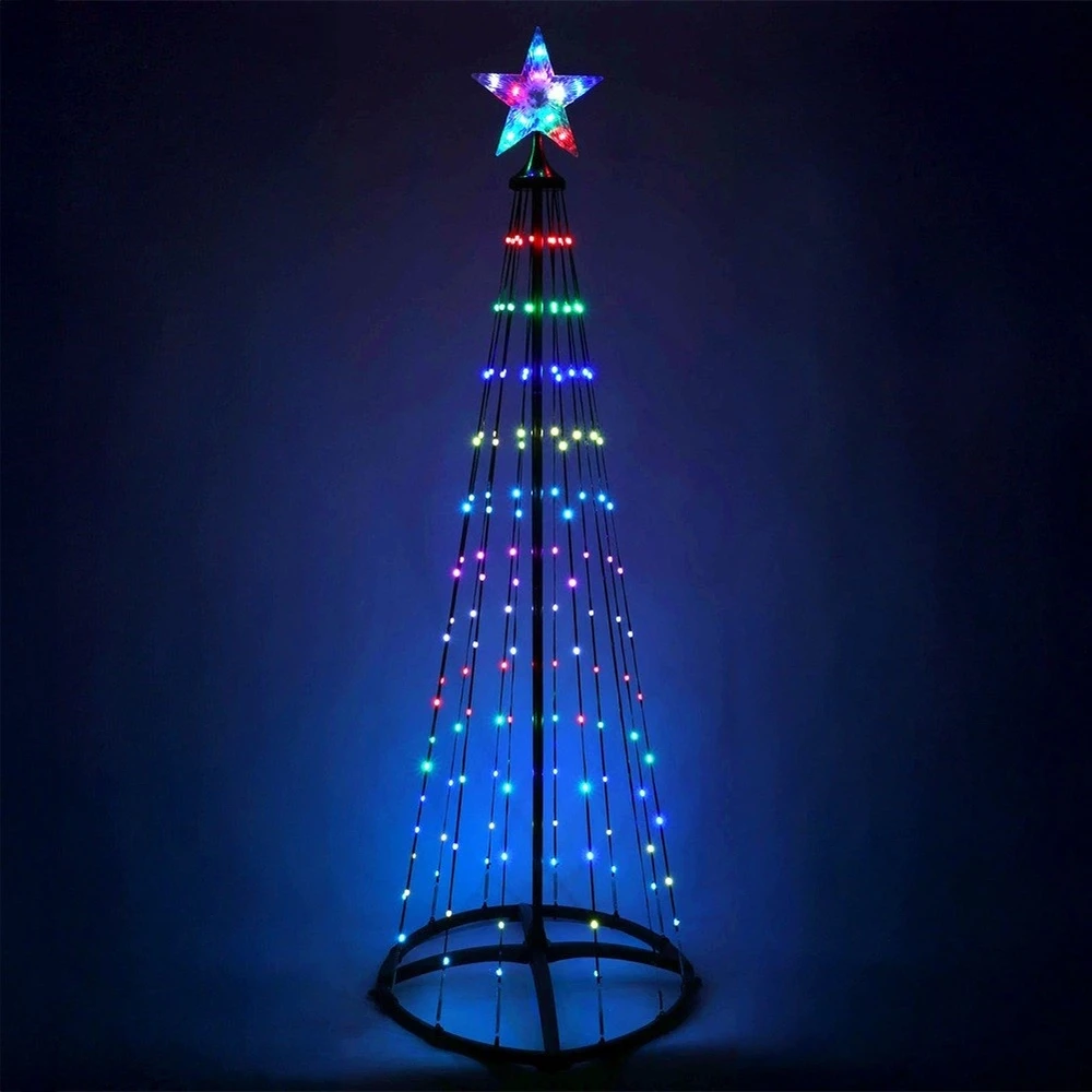 Christmas Decoration Apšviestas LED Kalėdų medis 150 cm su 154 RGB LED