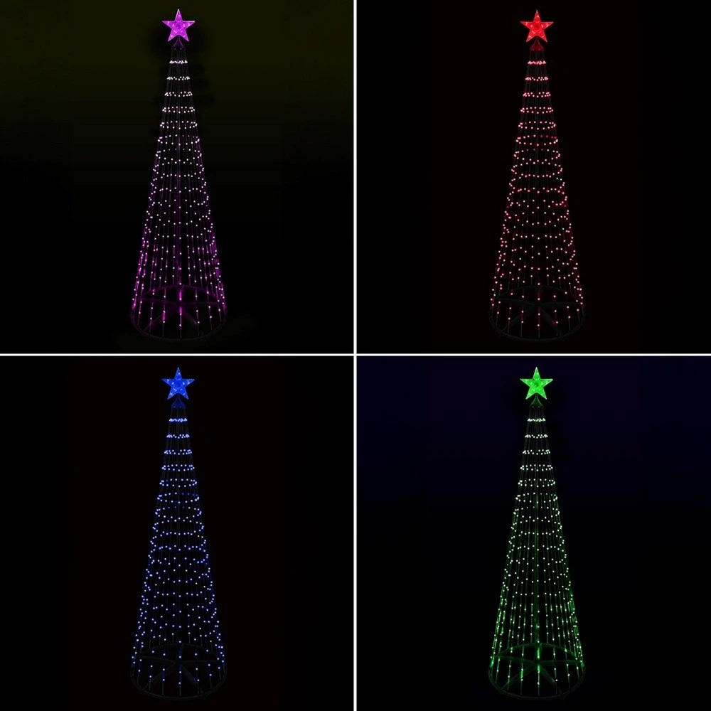 Christmas Decoration LED kalėdinė eglutė su 550 RGB LED, įvairiaspalvė, 90 × 90 × 300 cm