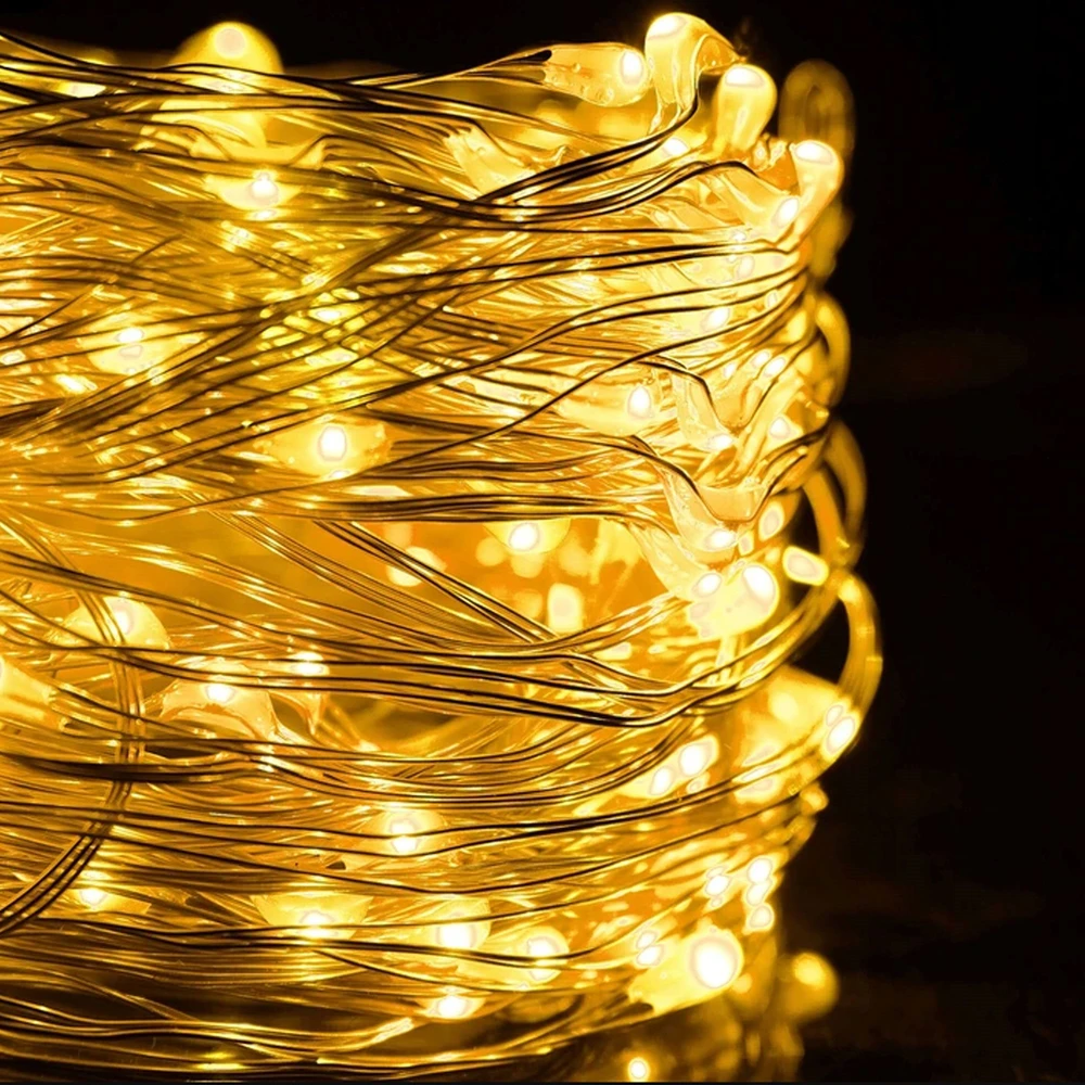 Springos LED kalėdinė girlianda, 300 mikro LED, 8 režimų, šiltai balta, 33 m