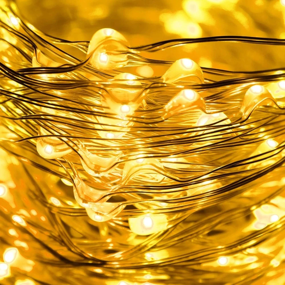 Springos LED kalėdinė girlianda, 300 mikro LED, 8 režimų, šiltai balta, 33 m