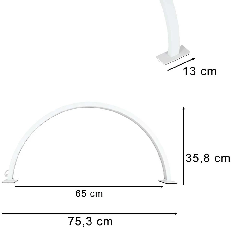 LED kosmetinė lempa, arkinė, 368 LED, balta, 75,3 × 35,8 × 13 cm