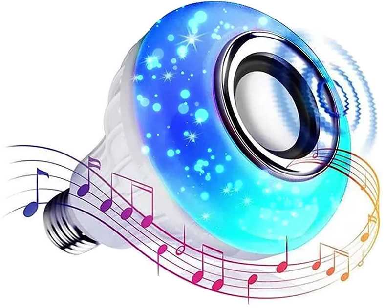 LED lemputė RGB su Bluetooth garsiakalbiu ir nuotoliniu valdymu
