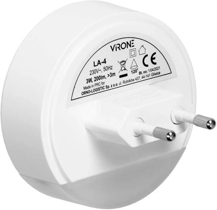 Orno LED naktinė lemputė su judesio jutikliu, su koridoriaus funkcija 0,2W/3W, 200lm