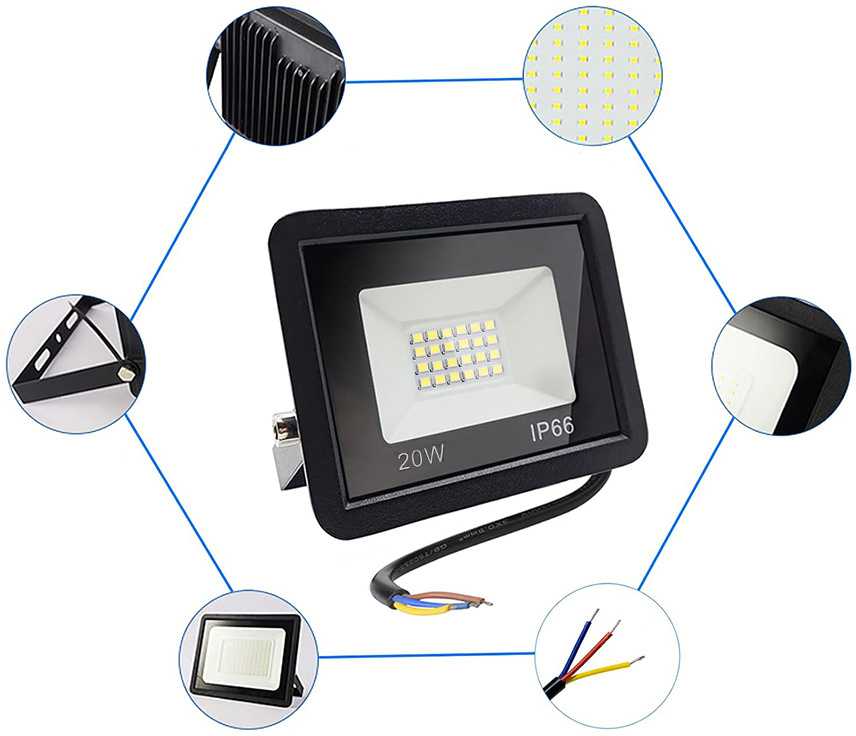 LED prožektorius 20W 6000K IP66