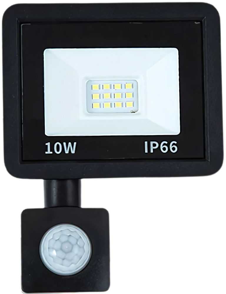 LED prožektorius su judesio ir sutemų jutikliu 10W 6000K