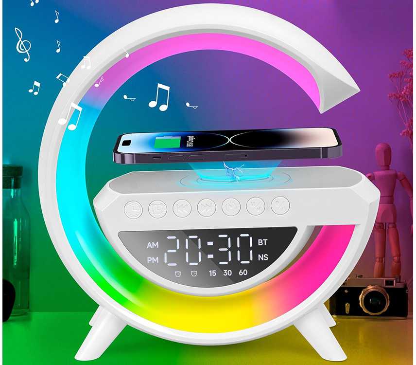 LED RGB stalinė lempa su belaidžiu įkrovikliu