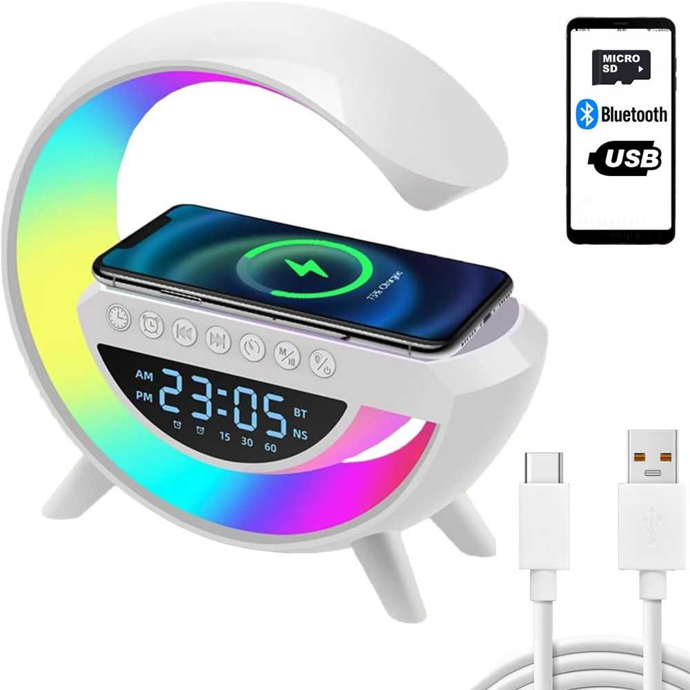 LED RGB stalinė lempa su belaidžiu įkrovikliu