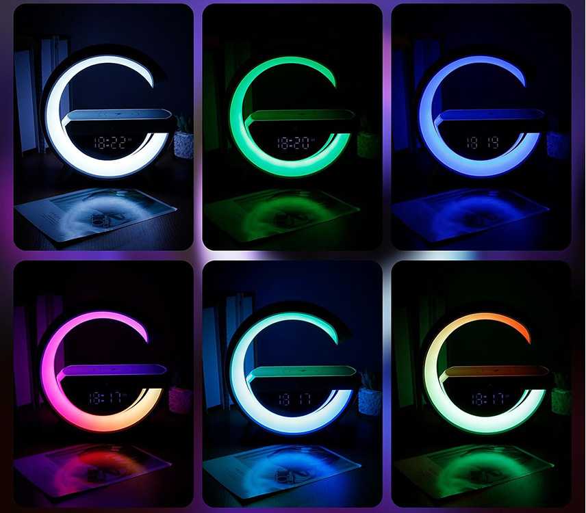 LED RGB stalinė lempa su belaidžiu įkrovikliu