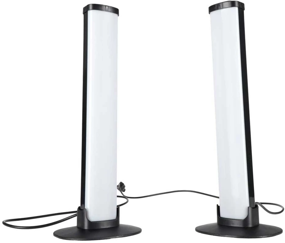 LED stalinės lempos RGB su nuotolinio valdymo pultu, juodos, 23,7 × 3,5 × 2,5 cm, 2 vnt.