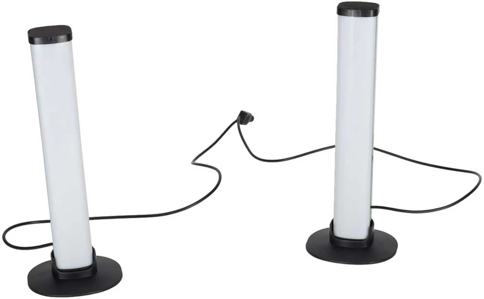 LED stalinės lempos RGB su nuotolinio valdymo pultu, juodos, 23,7 × 3,5 × 2,5 cm, 2 vnt.