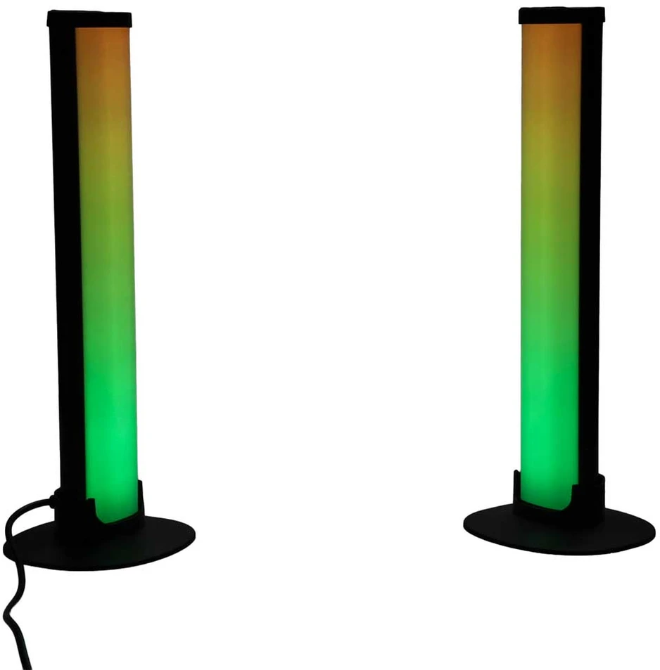 LED stalinės lempos RGB su nuotolinio valdymo pultu, juodos, 23,7 × 3,5 × 2,5 cm, 2 vnt.