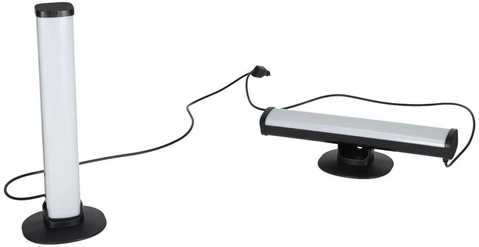 LED stalinės lempos RGB su nuotolinio valdymo pultu, juodos, 23,7 × 3,5 × 2,5 cm, 2 vnt.