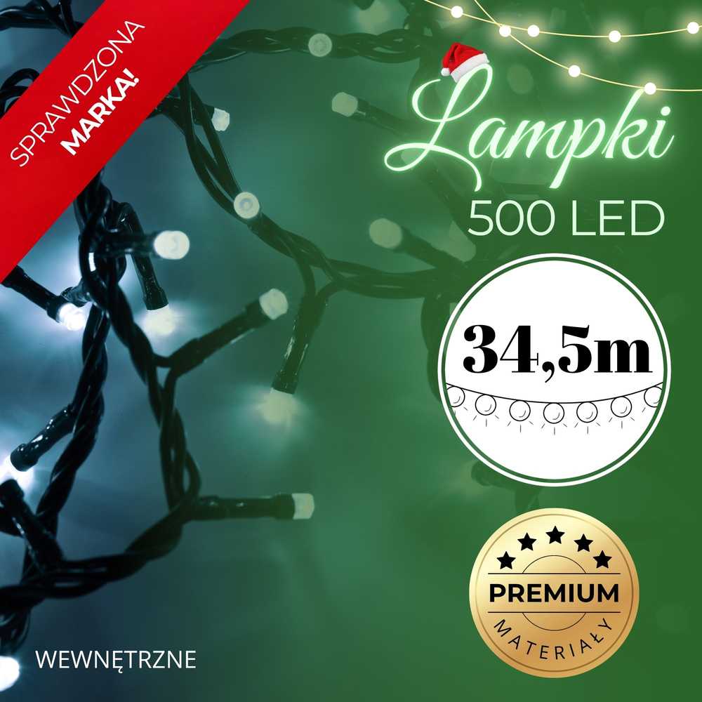 Springos LED šventinė girlianda 34,5 m 500 LED
