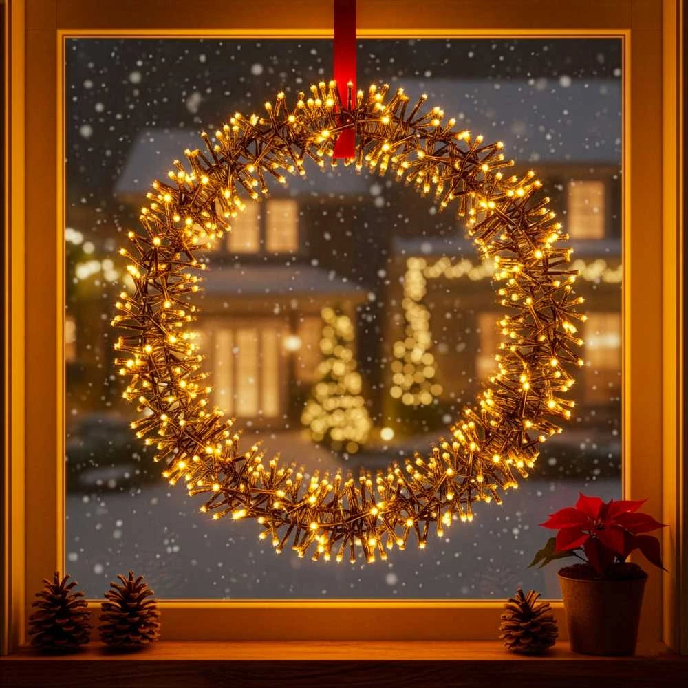 Springos LED šventinis vainikas 300 LED 40 cm CL1233