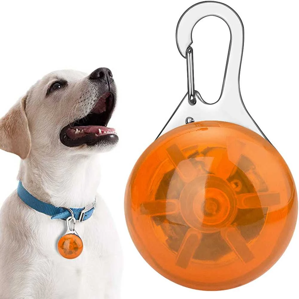 LED švieselė antkakliui su karabinu, oranžinė