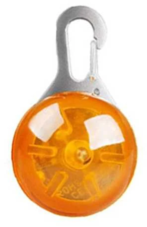 LED švieselė antkakliui su karabinu, oranžinė
