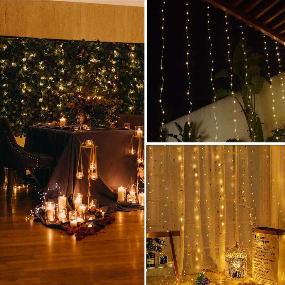 Christmas Gifts LED šviesos užuolaida Springos 300 LED 3x3 m šiltai balta