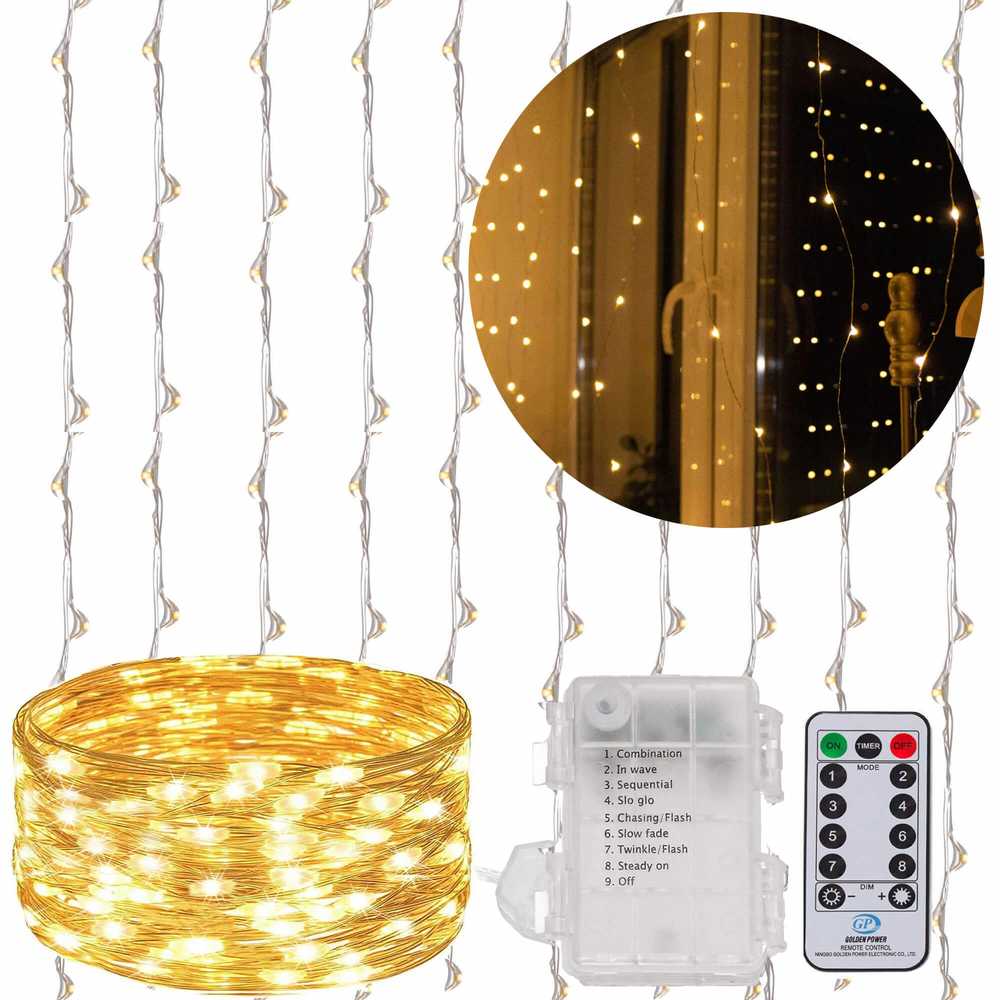 Christmas Gifts LED šviesos užuolaida Springos 300 LED 3x3 m šiltai balta