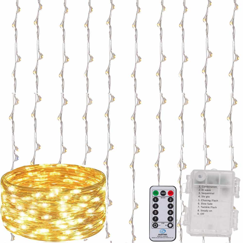 Christmas Gifts LED šviesos užuolaida Springos 300 LED 3x3 m šiltai balta