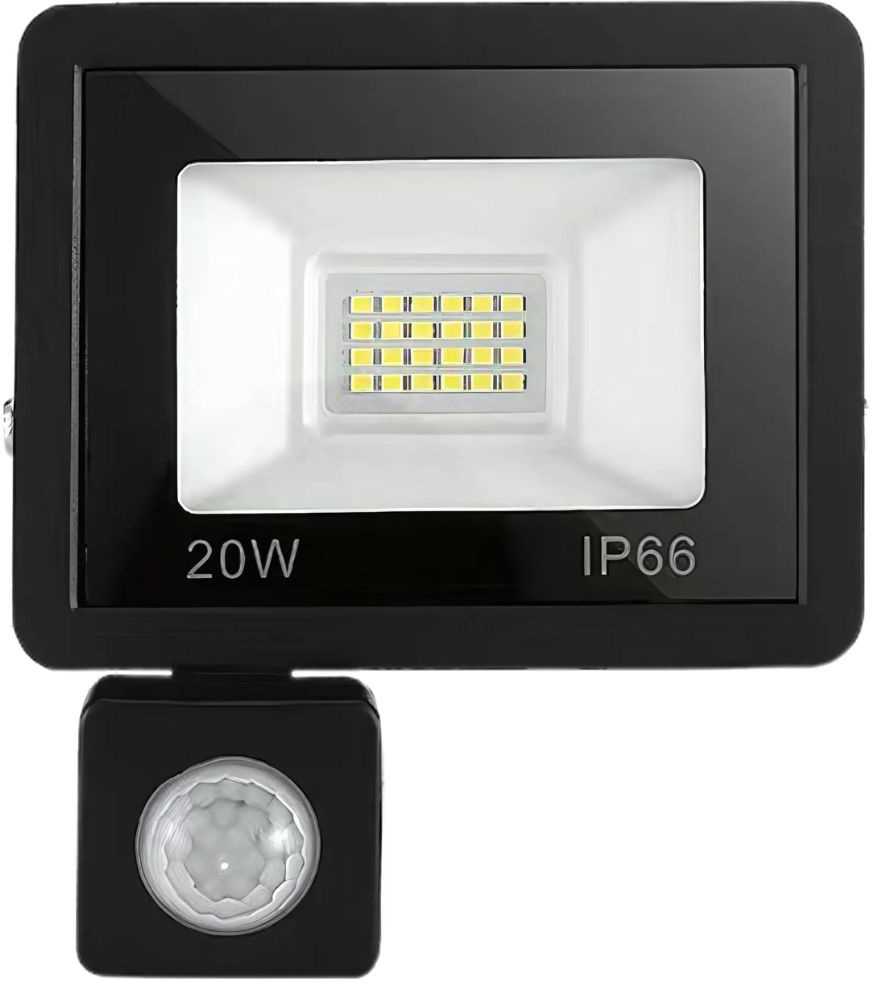 LED šviestuvas su judesio jutikliu 20W 6000K IP66