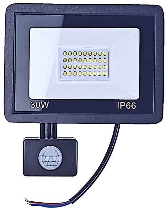 LED šviestuvas su judesio jutikliu 30W 6000K IP66