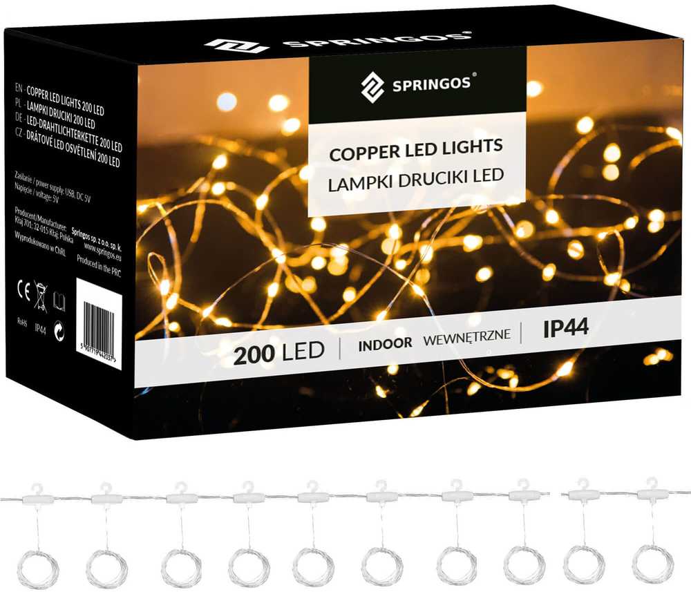 LED užuolaida Springos 200 LED CL4097, daugiaspalvė 3x2 m