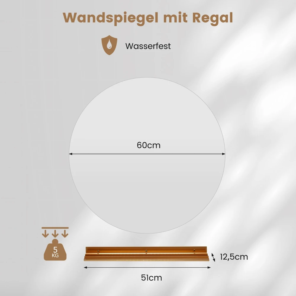 LED veidrodėlis 60 cm