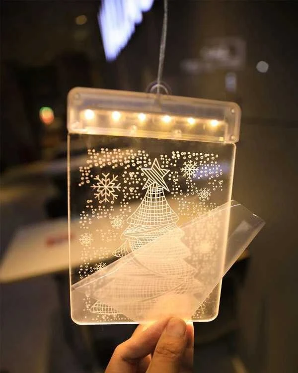 LED vitražas langui, 17 x 11,5 cm, šiltai baltas