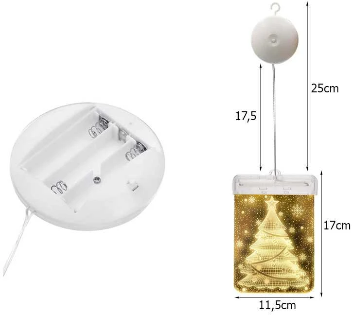 LED vitražas langui, 17 x 11,5 cm, šiltai baltas