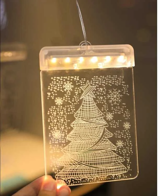LED vitražas langui, 17 x 11,5 cm, šiltai baltas