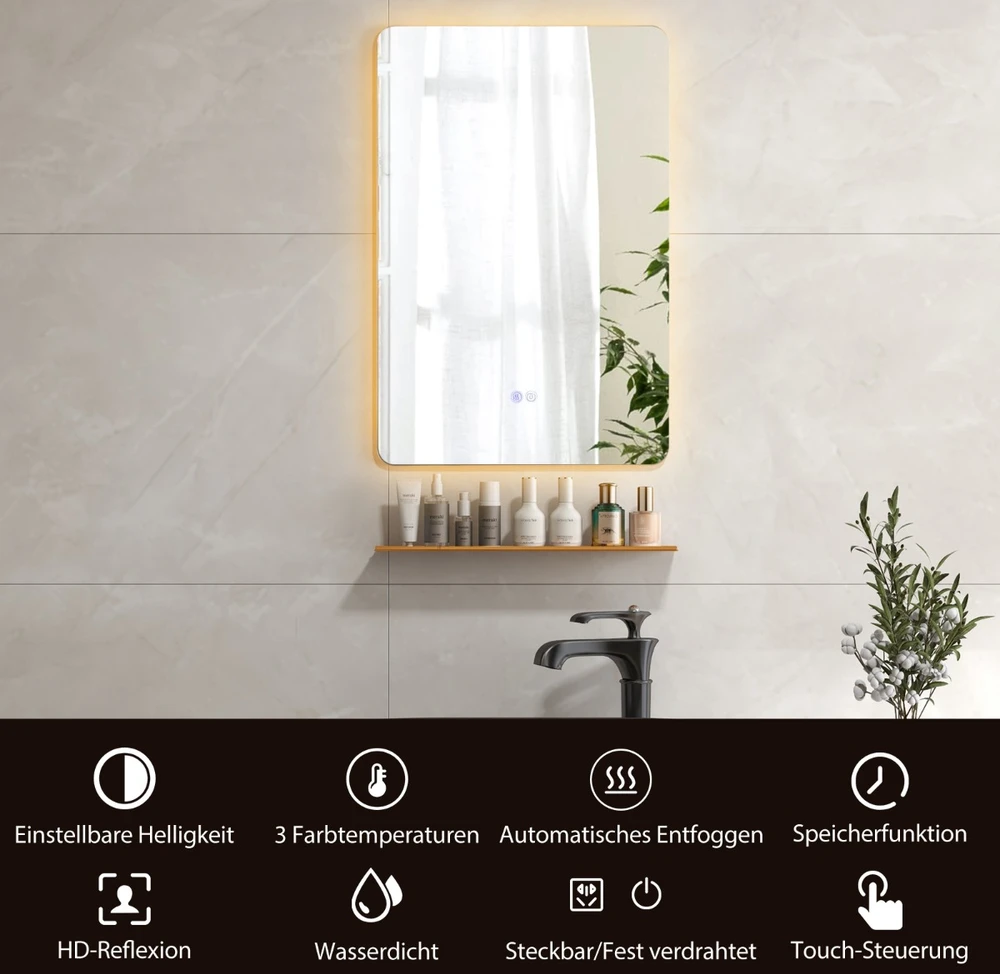 LED vonios veidrodis 70 x 50 cm