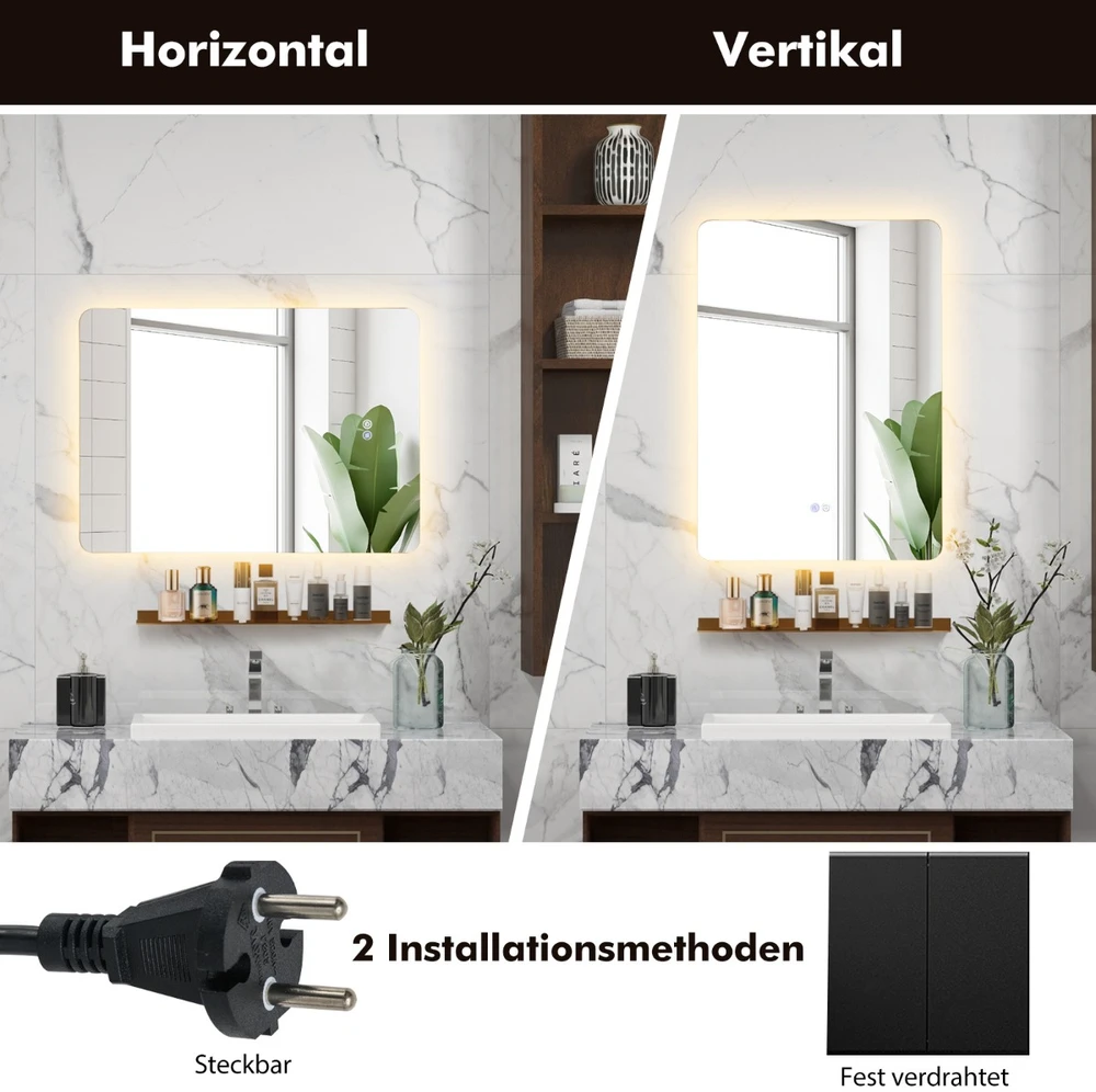 LED vonios veidrodis 70 x 50 cm