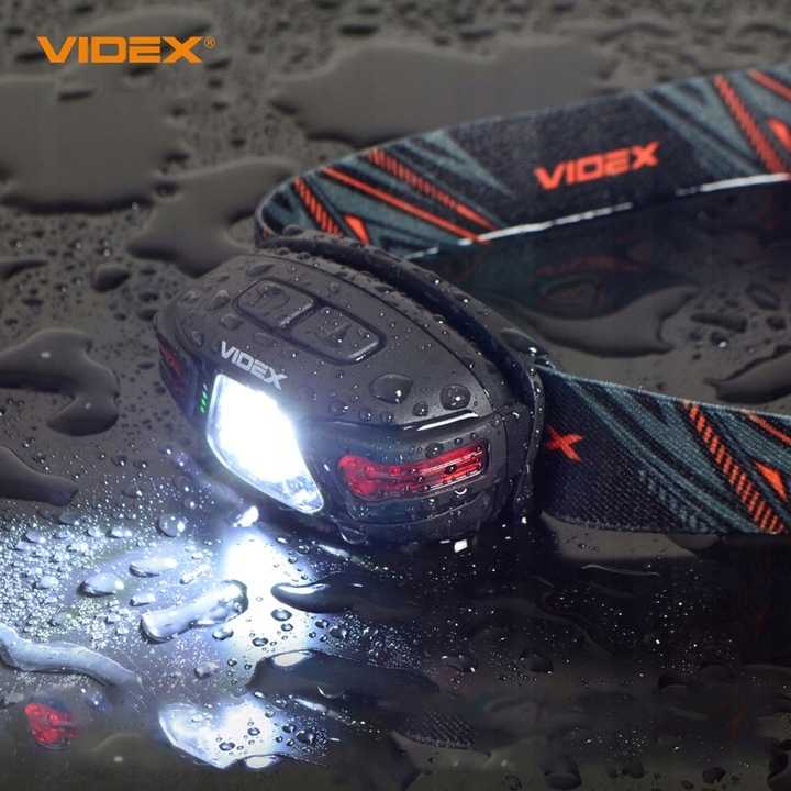 LED žibintas VLF-H015 VIDEX vandeniui atsparus USB-C žibintas 330lm atsparus