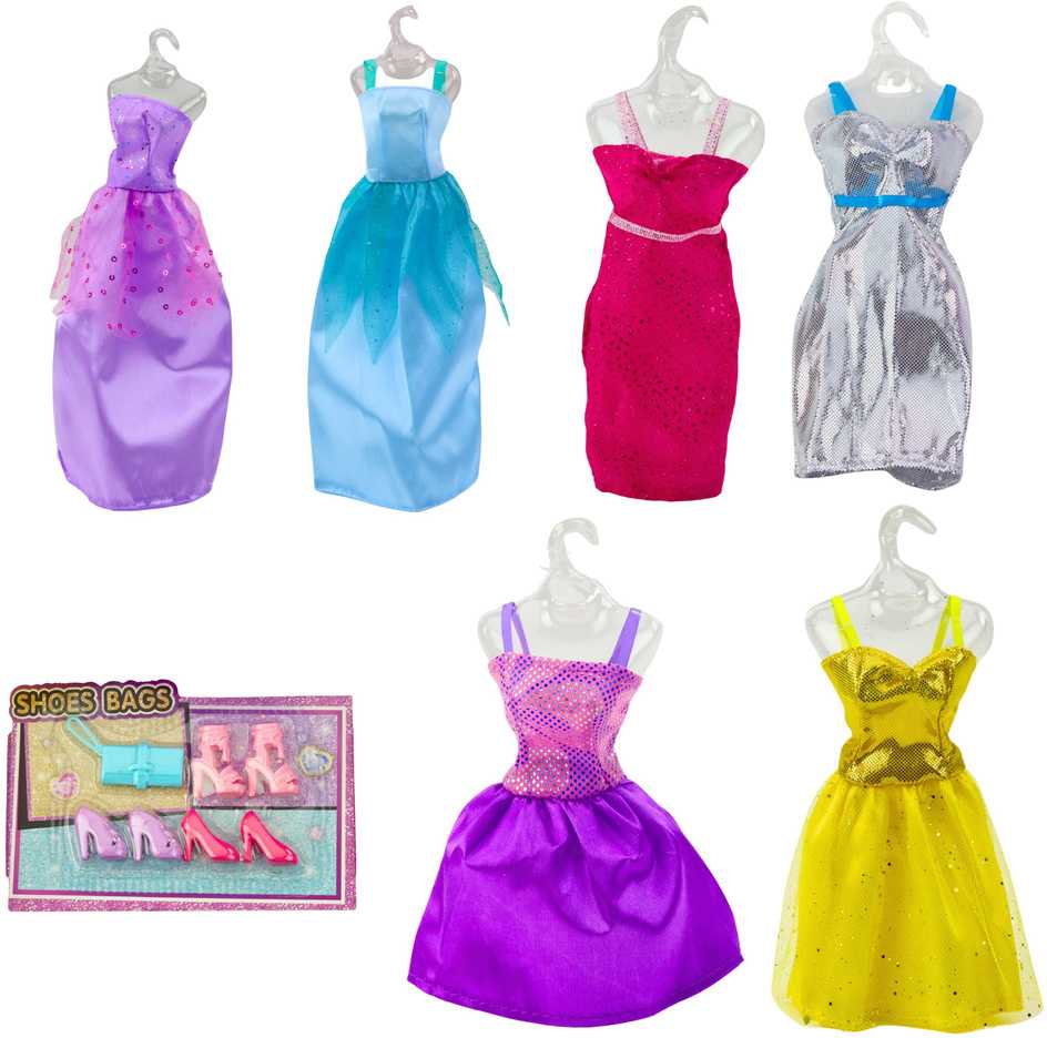 Lean Toys Lėlė Anlily su 8 Suknelių, Batelių ir Rankinių Rinkiniu