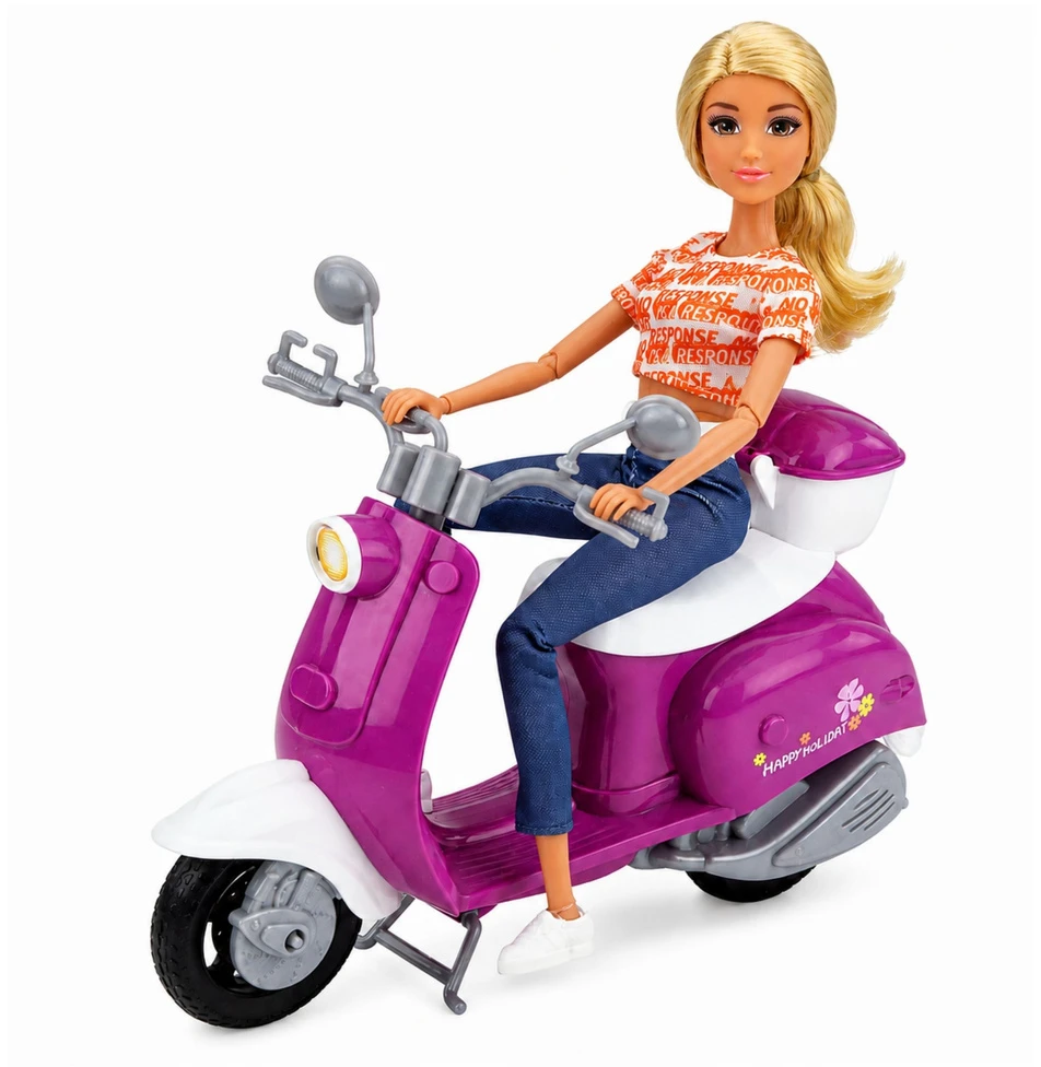 Lean Toys Lėlė Anlily su motoroleriu ir priedais, 30 cm