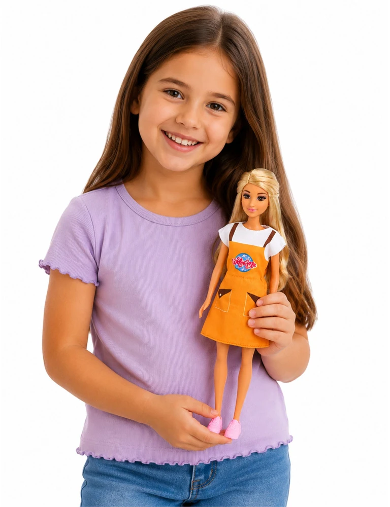 Lean Toys Lėlė su parduotuvės rinkiniu ir kasos aparatu, 30 cm