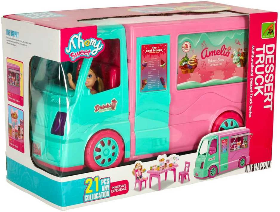 Lėlių automobilių rinkinys Food truck 21 el.